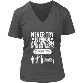 "Punish A Bookworm" V-neck Tshirt