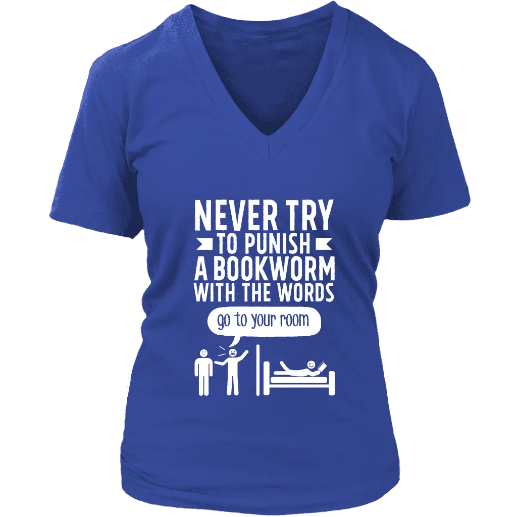 "Punish A Bookworm" V-neck Tshirt