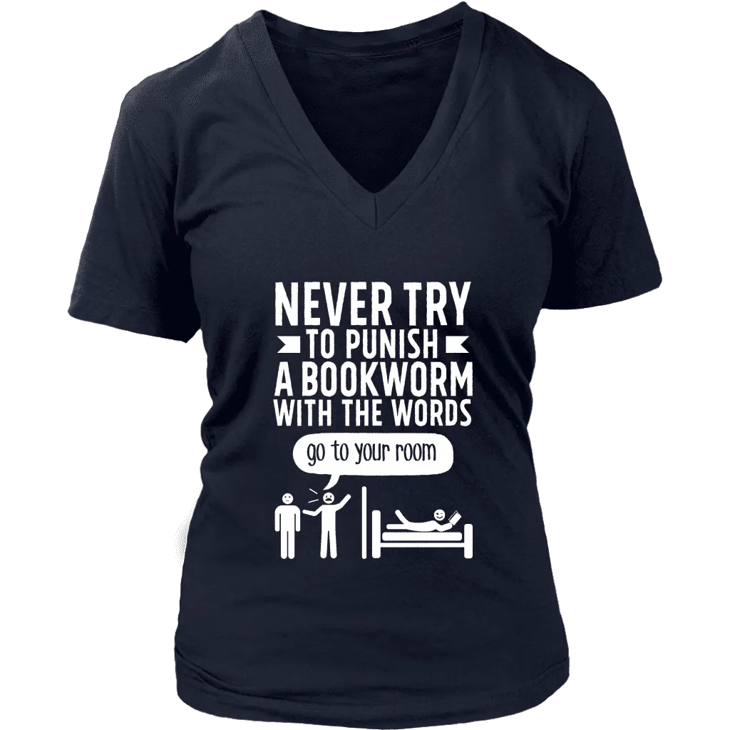 "Punish A Bookworm" V-neck Tshirt