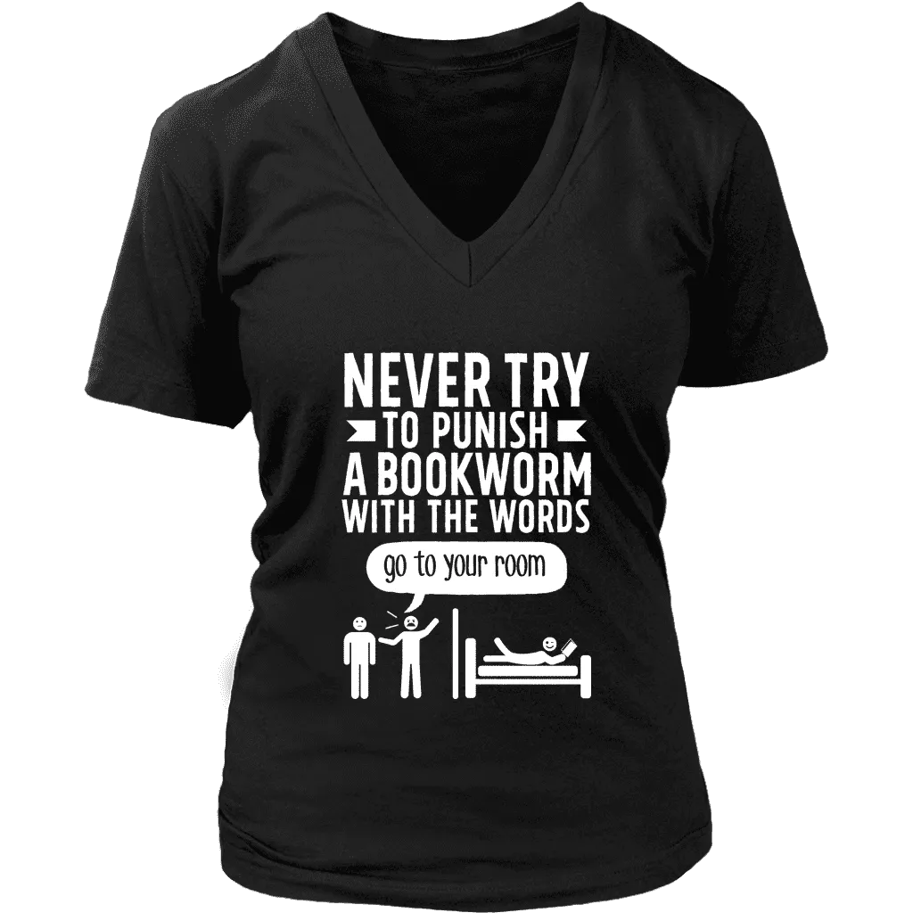 "Punish A Bookworm" V-neck Tshirt