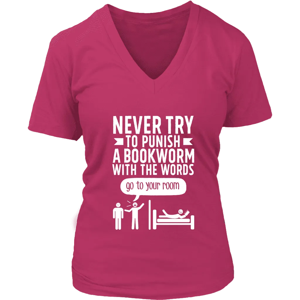 "Punish A Bookworm" V-neck Tshirt