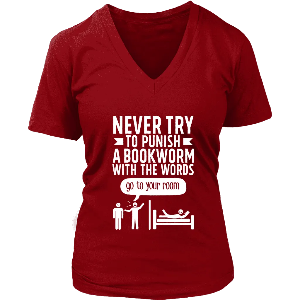 "Punish A Bookworm" V-neck Tshirt