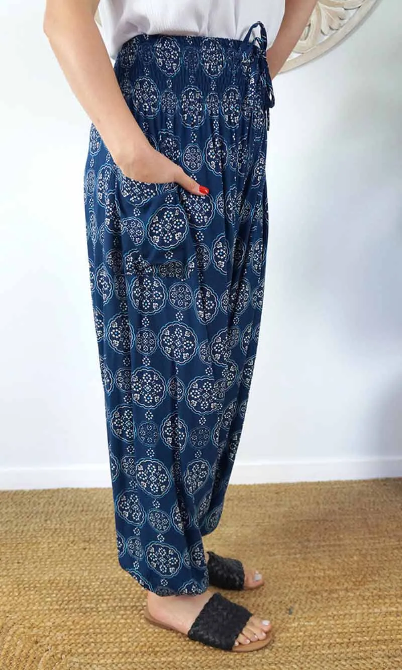 Rayon Pant Harem Katmandu Navy