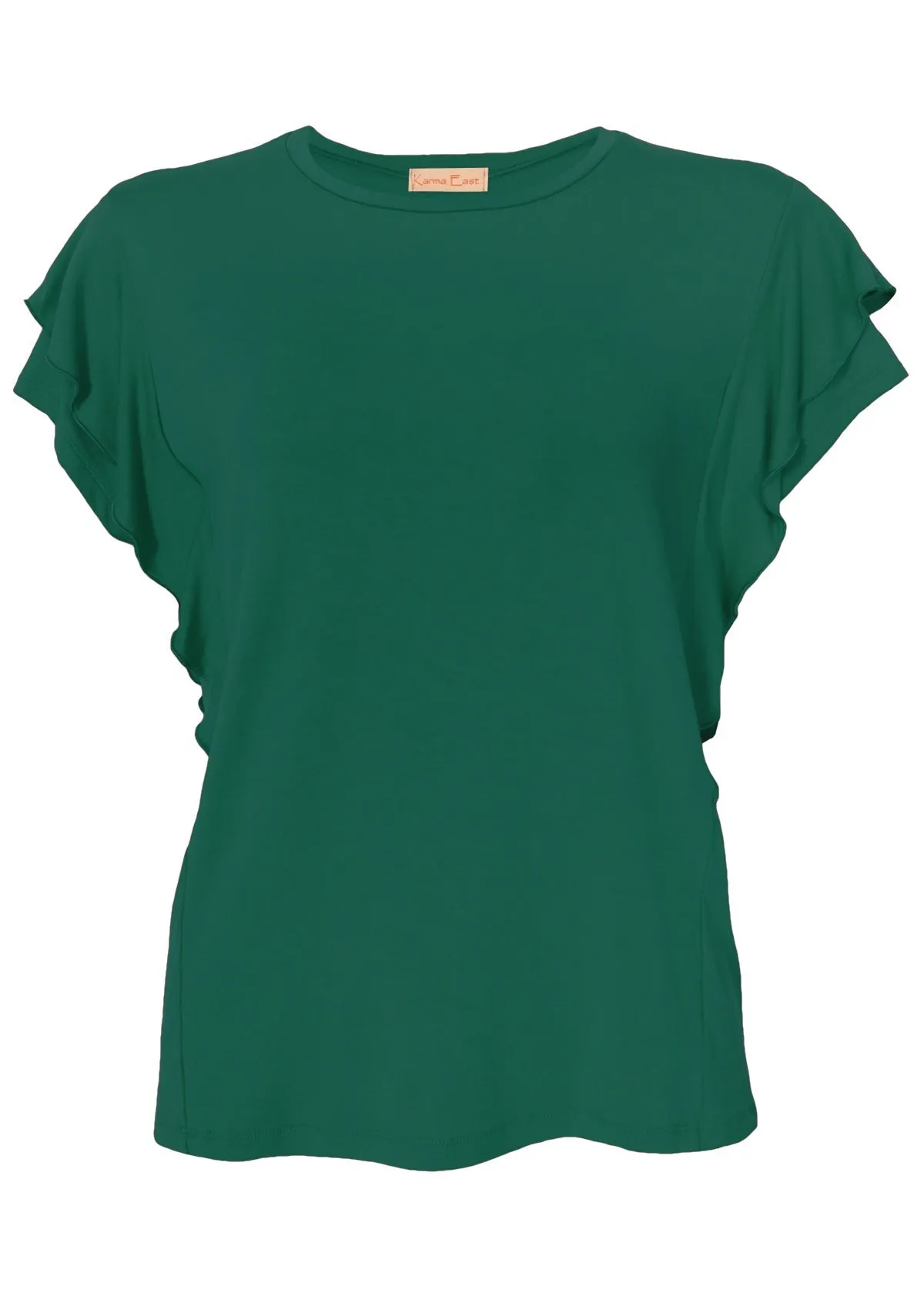 Ruffle Tee Jade Green