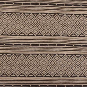 Sand Beige-Black Aztec Jacquard Stretch Polyester Double Knit Fabric