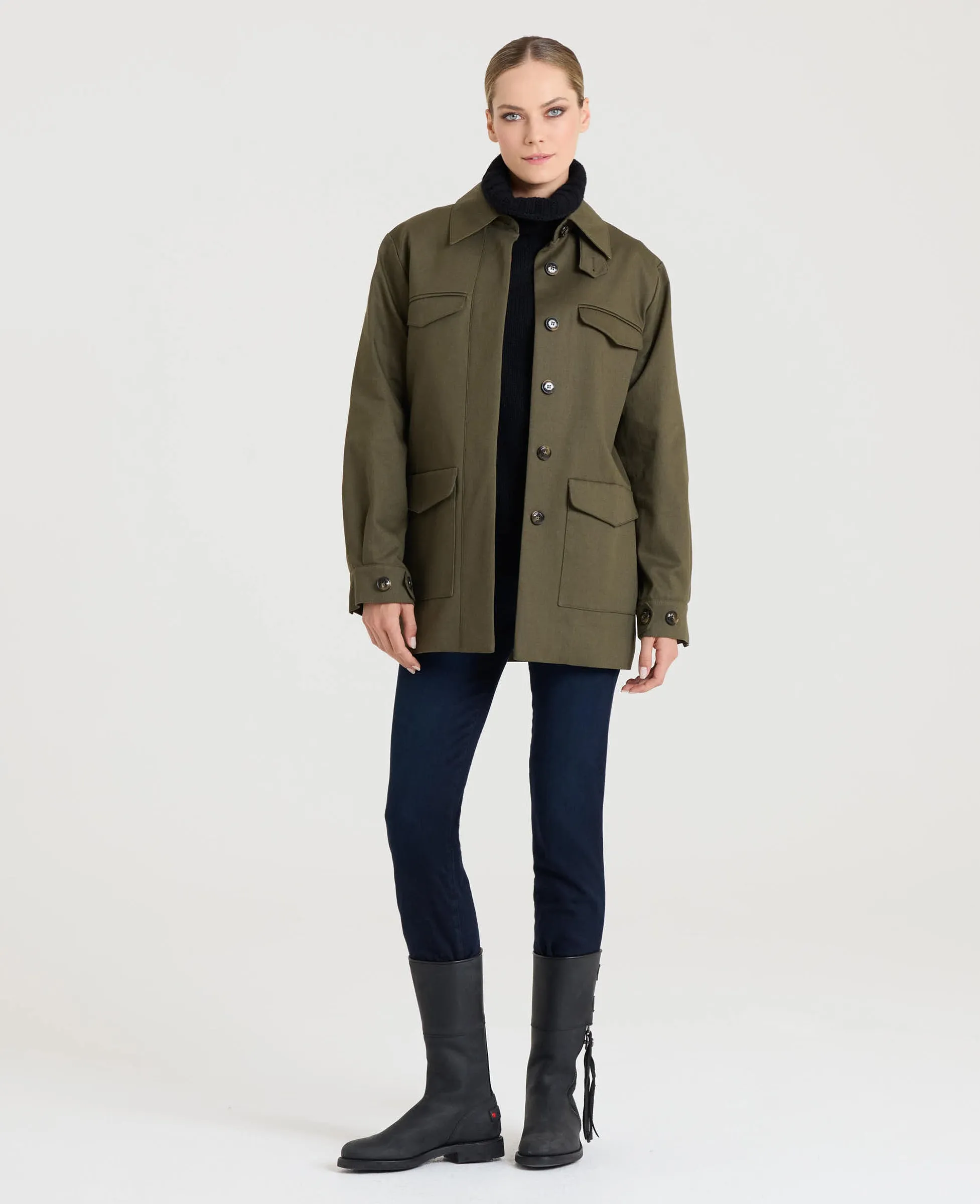 Sarah Utility Cotton Twill Jacket