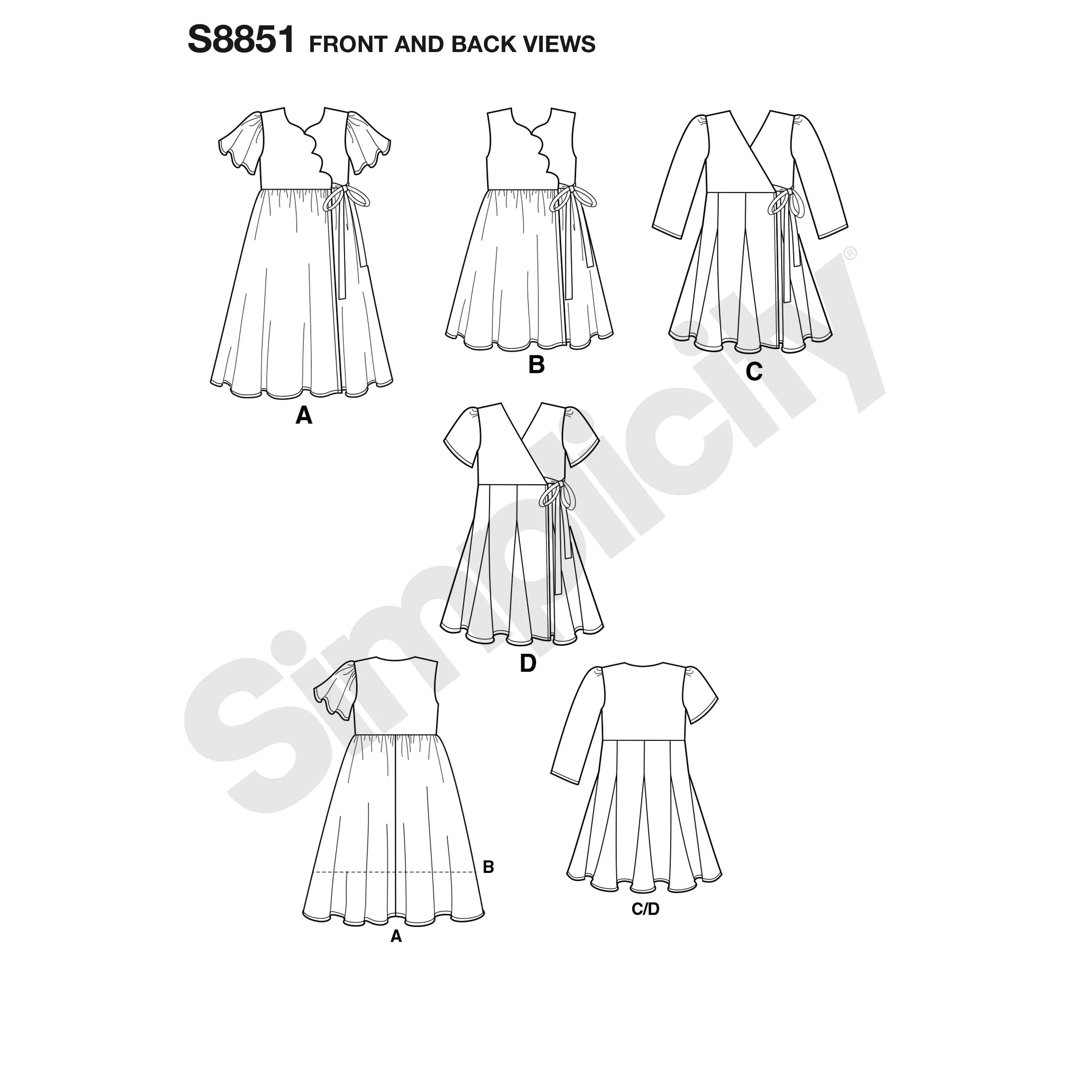 Simplicity Pattern 8851 Child's Dresses Sewing Pattern