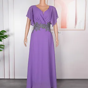 Solid Color V Neck Maxi Dresses Party Wholesale Womens Clothing N3823112800055