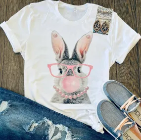 Southern Attitude Designs Inc - Glam Bunny Easter Tee V-neck