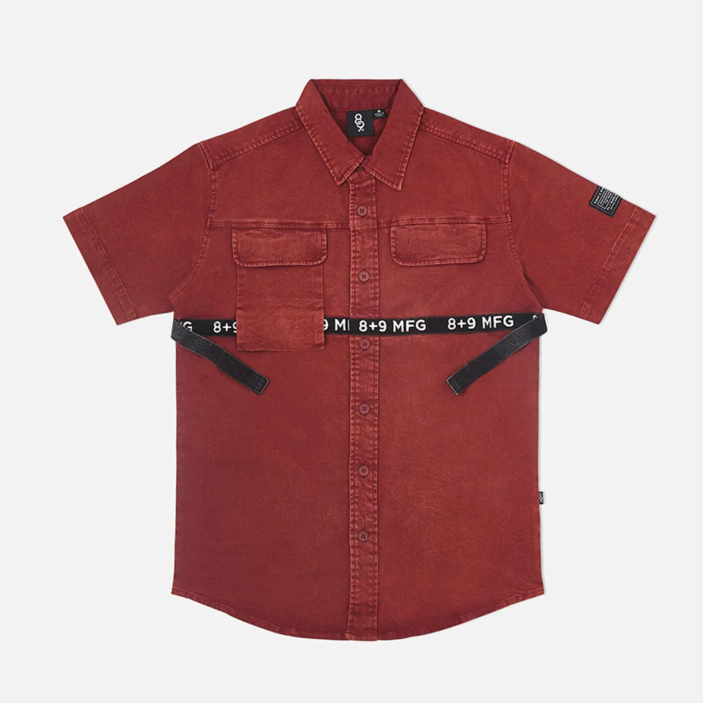 Strapped Up Vintage Button Up Shirt Rust