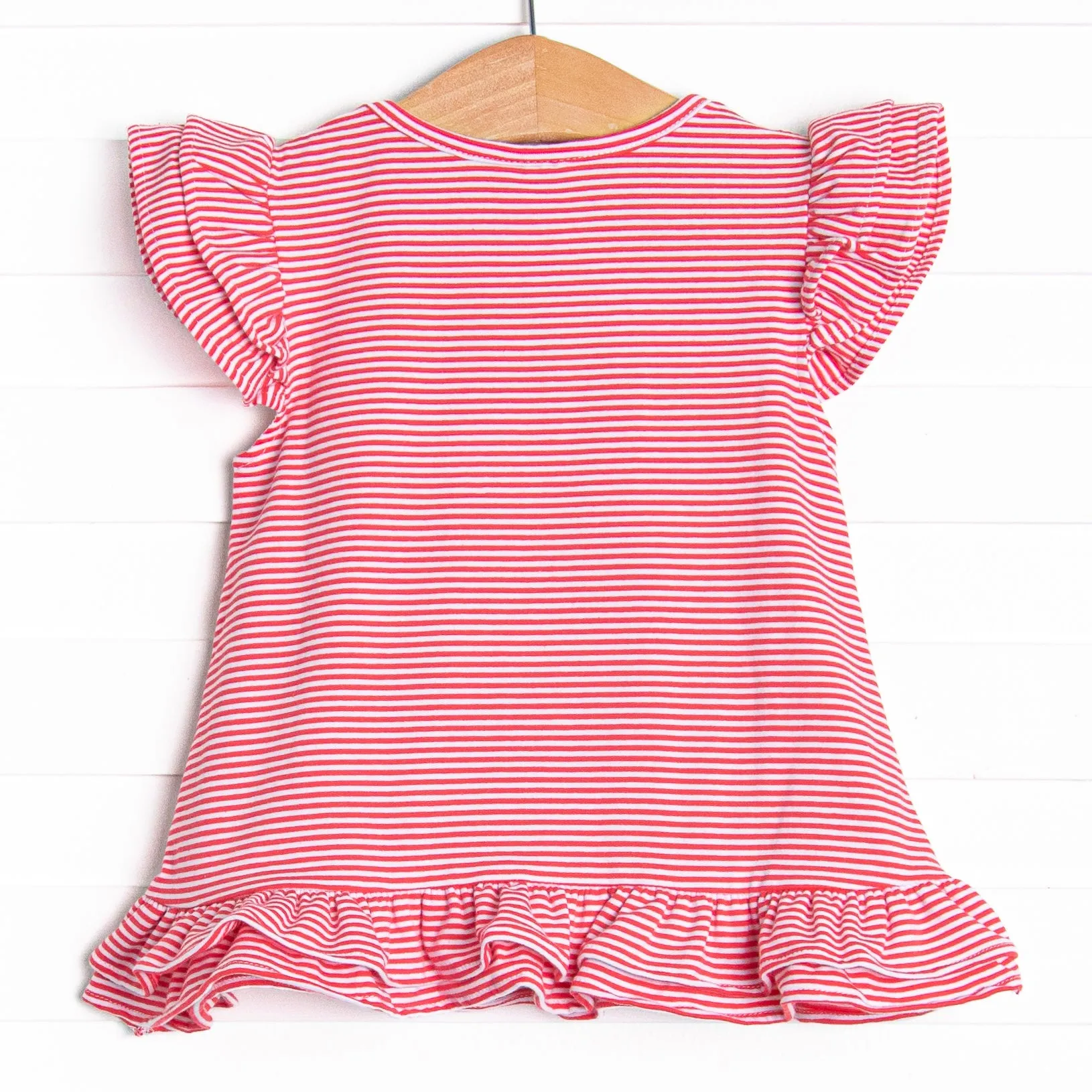 Sweet Like Cherries Applique Ruffle Top, Red