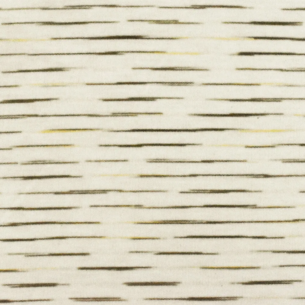 Taupe Olive-Ivory-Beige Stripe Stretch Jersey Knit Fabric