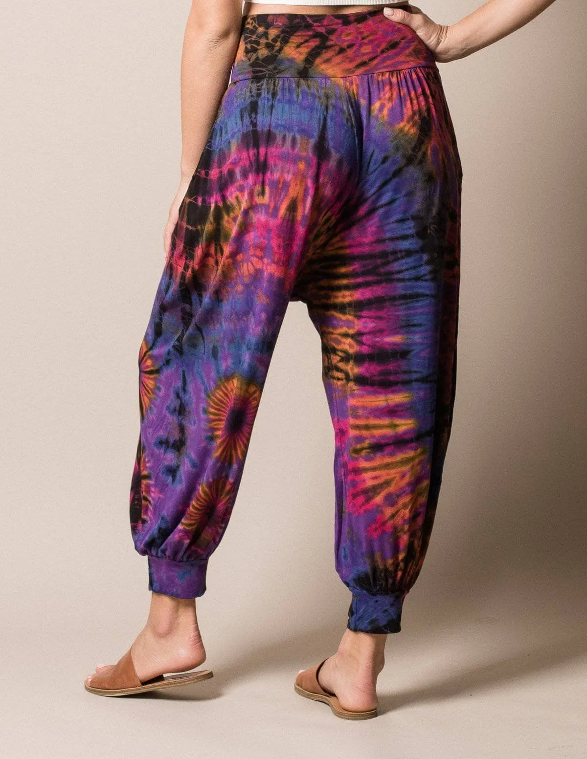 Tie-Dye Harem Pants - Purple