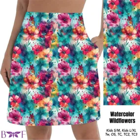 Watercolor Wildflowers skort