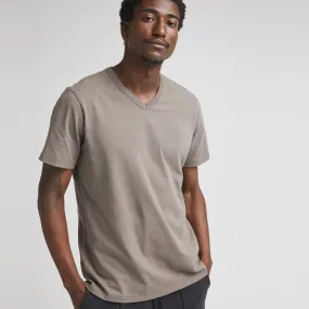 Weighted Organic Cotton V-Neck Tee (Gunmetal)